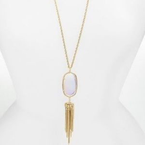 Kendra Scott Rayne Gold Necklace Clear Iridescent